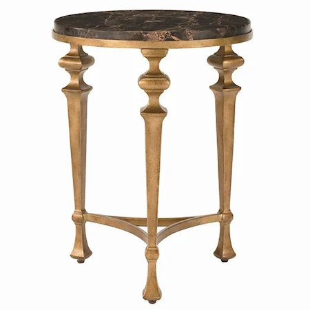 Amherst Round Accent Table with Marble Top